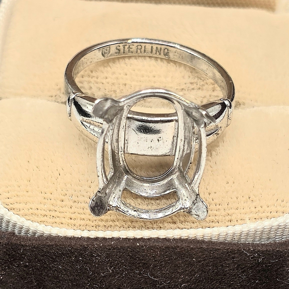 STERLING SILVER, READY FOR A STONE, RING